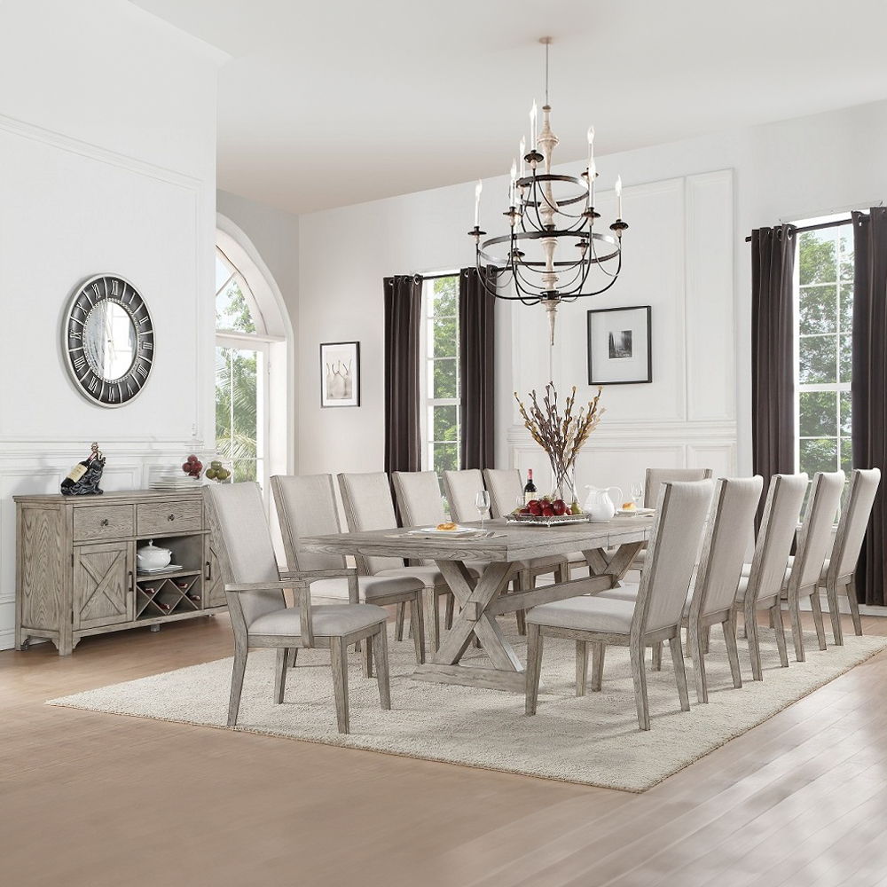 Rocky - Dining Table - Gray Oak, alternate view 2 with wood construction