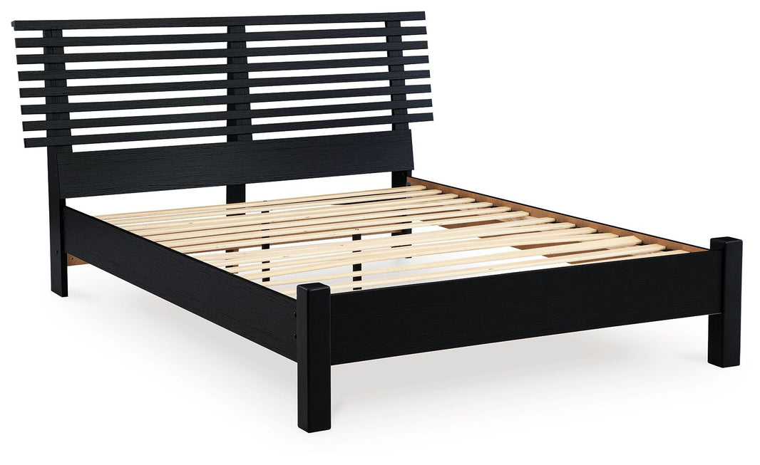 Danziar - Slat Panel Bed With Low Footboard, alternate view 2 with wood construction