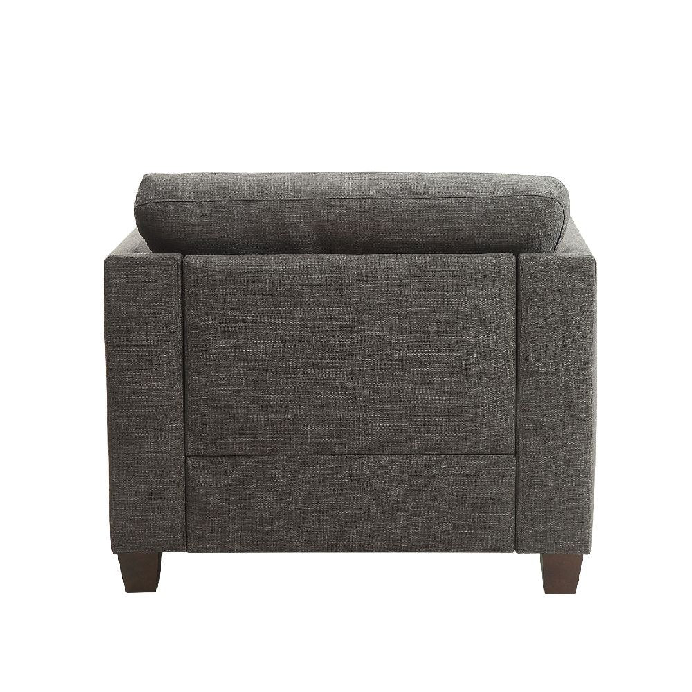 Laurissa - Chair With 3 Pillows - Light Charcoal Linen, alternate view 2 with wood construction