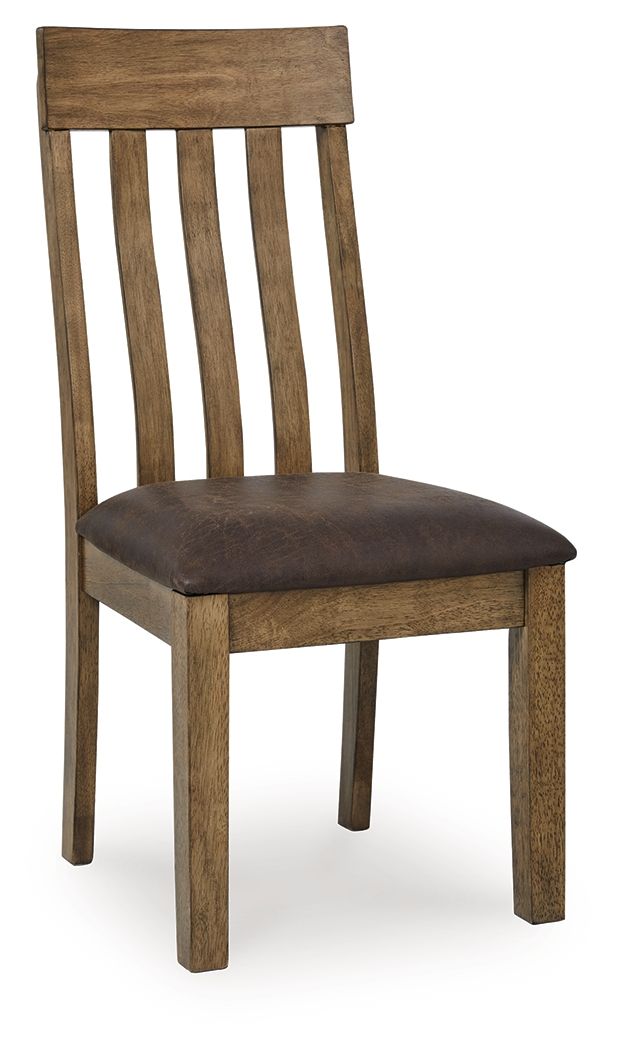 Urbinforte - Dining Upholstered Side Chair (Set of 2) - Light Brown, alternate view 2 with faux leather
