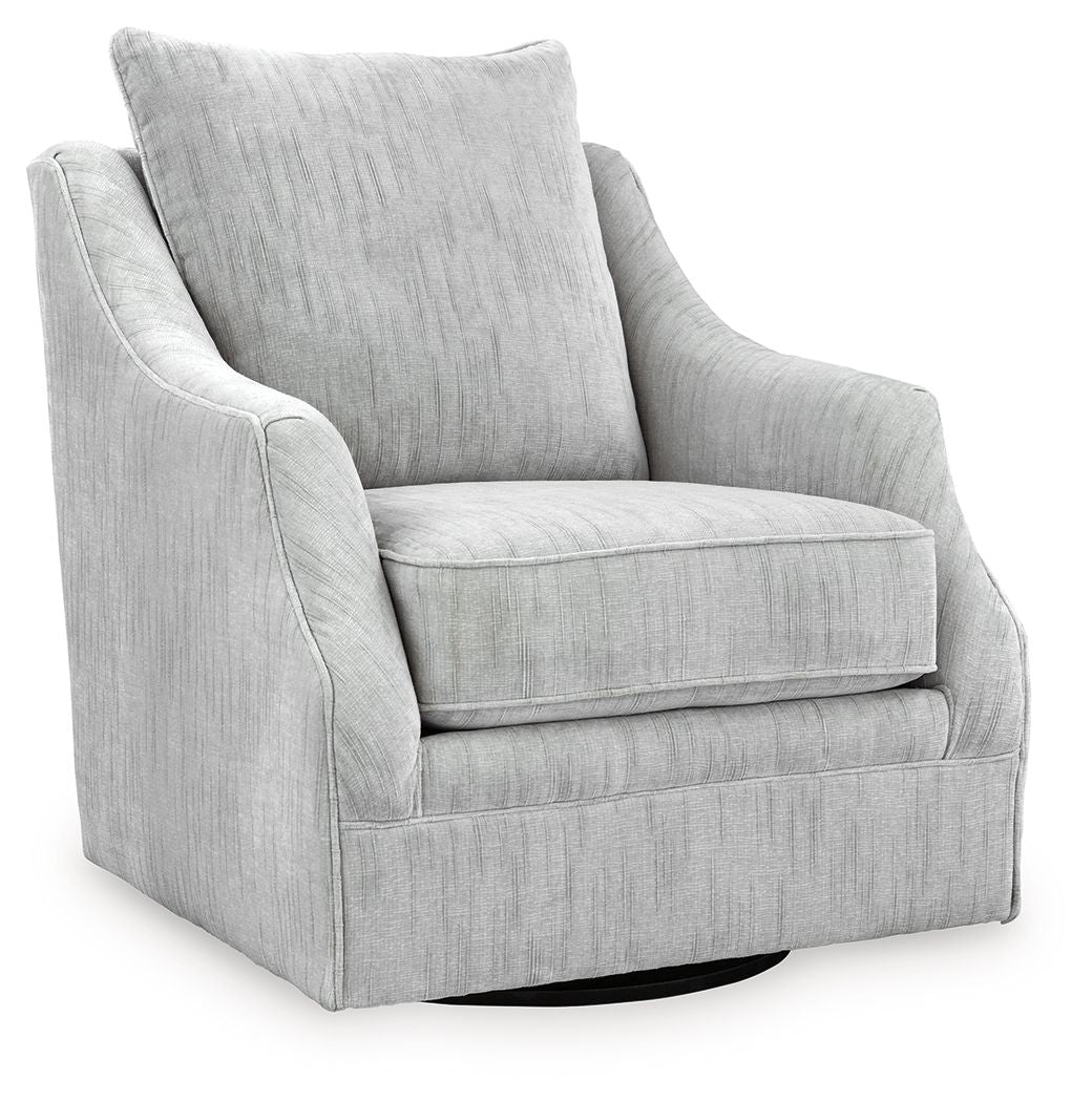 Gubbins - Swivel Accent Chair - Gray, product view with polyester fabric