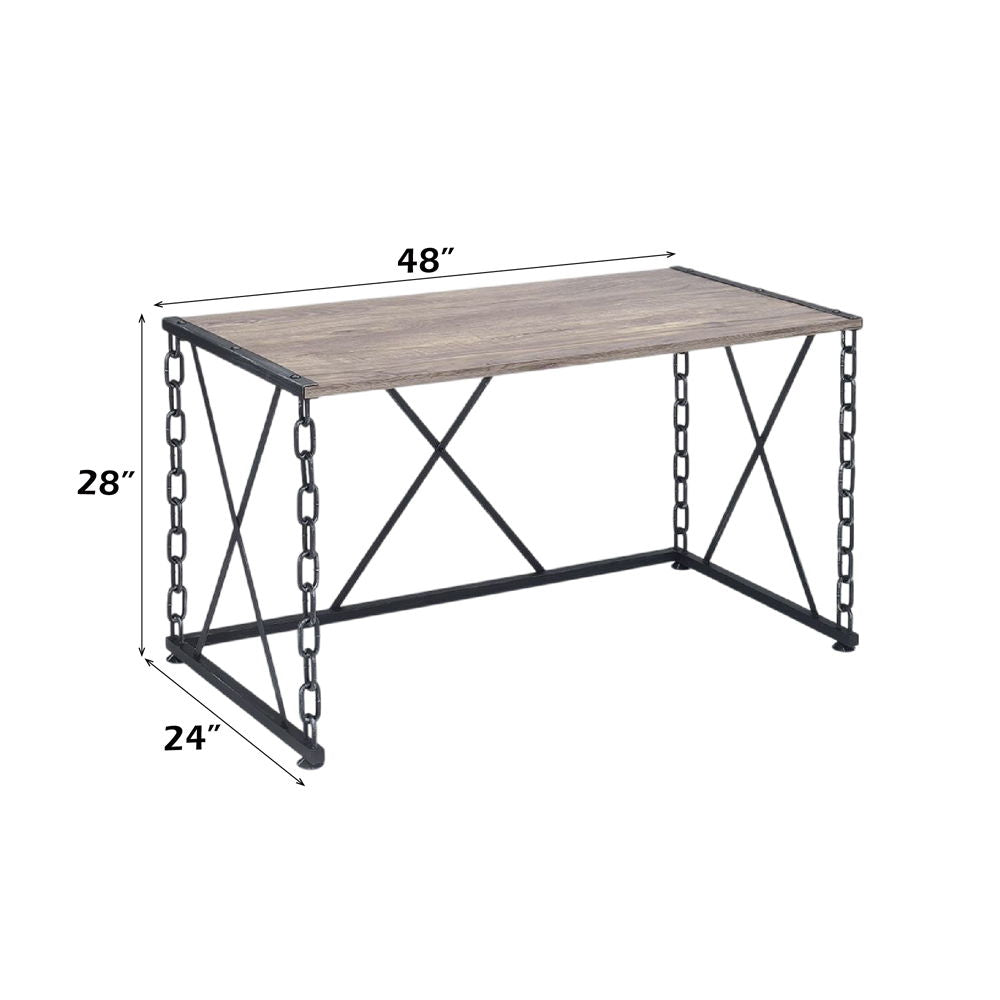 Jodie - Console Table (Same 92248) - Rustic Oak & Antique Black, alternate view 2 with wood construction