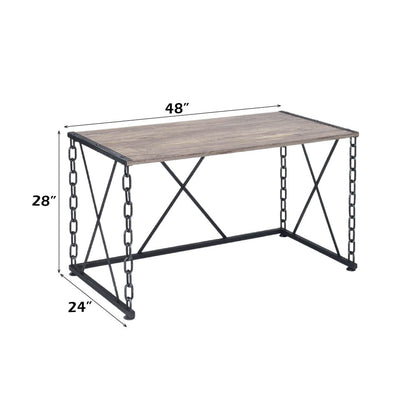 Jodie - Console Table (Same 92248) - Rustic Oak & Antique Black, alternate view 2 with wood construction