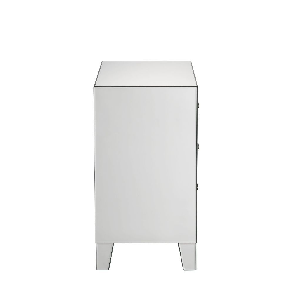 Filip - Accent Table - Mirrored & Faux Agate, alternate view 2 with wood construction
