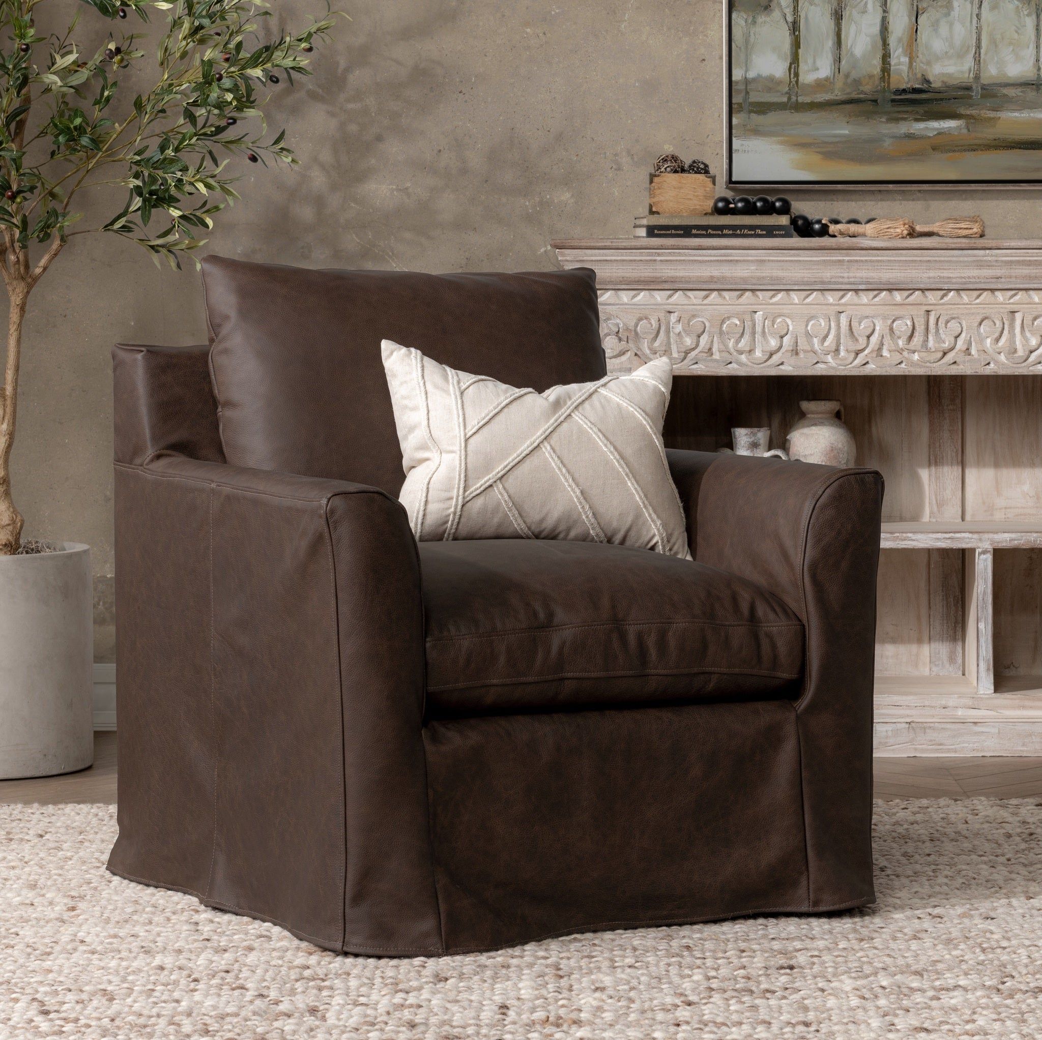 Cassiano - Swivel Chair, alternate view 33 with leather upholstery
