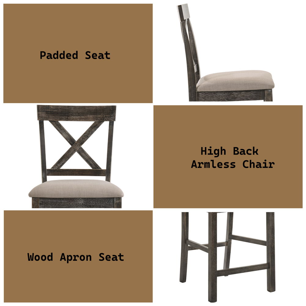 Martha II - Counter Height Chair, alternate view 5 with linen fabric