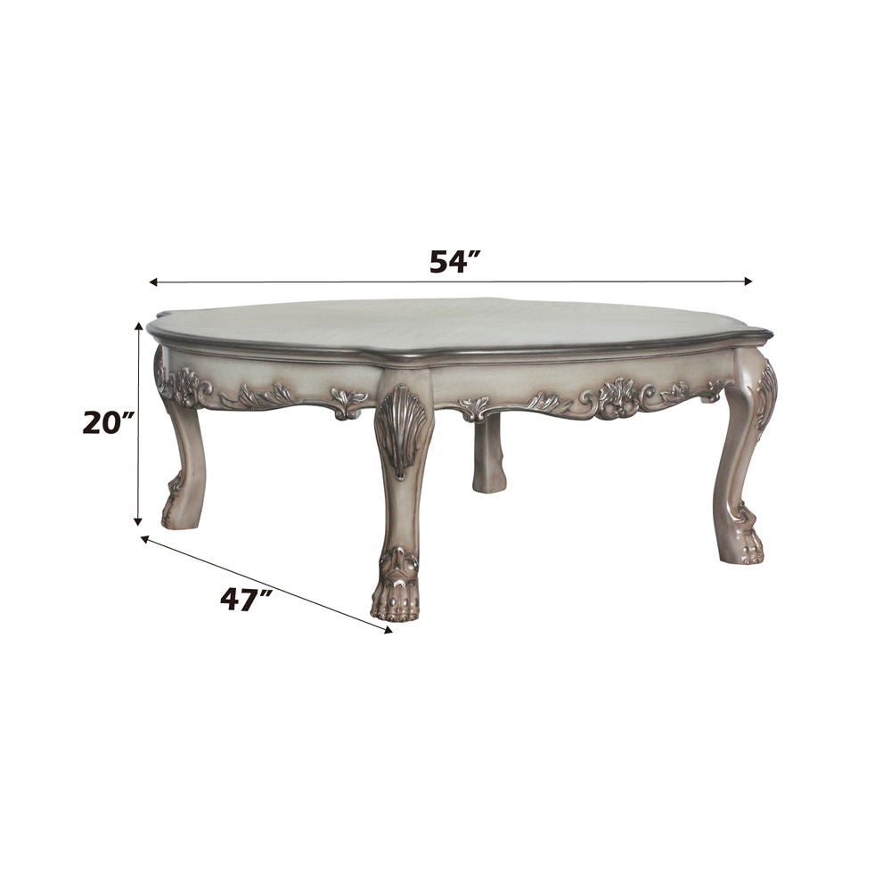 Dresden - Coffee Table - Vintage Bone White, alternate view 3 with wood construction