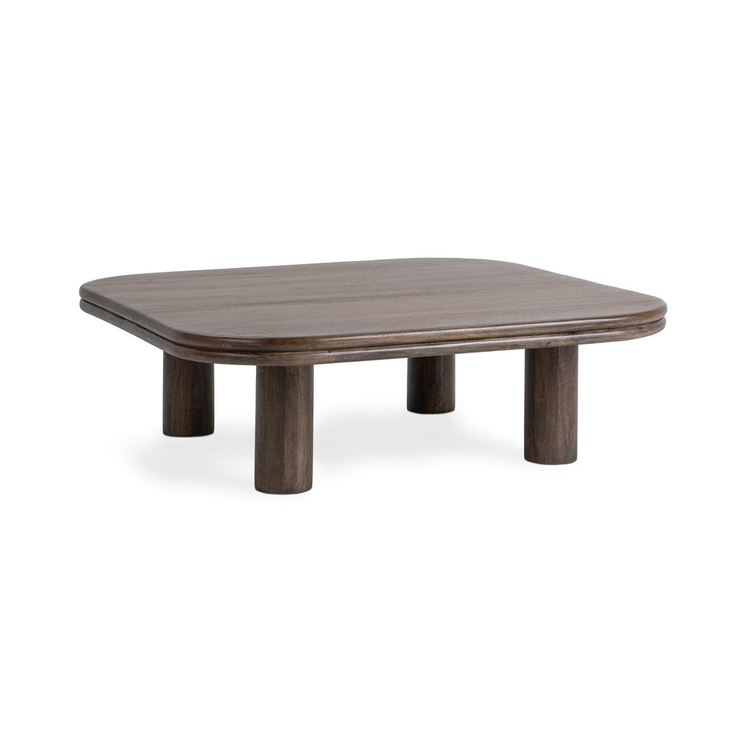 Miranda - Square Coffee Table - Cocoa Brown, product view with wood construction