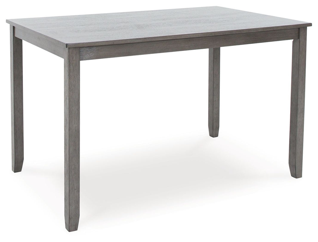 Caitbrook - Rect Drm Counter Table Set (Set of 7) - Gray, alternate view 2 with polyester fabric