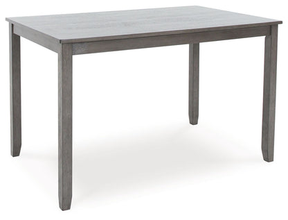 Caitbrook - Rect Drm Counter Table Set (Set of 7) - Gray, alternate view 2 with polyester fabric