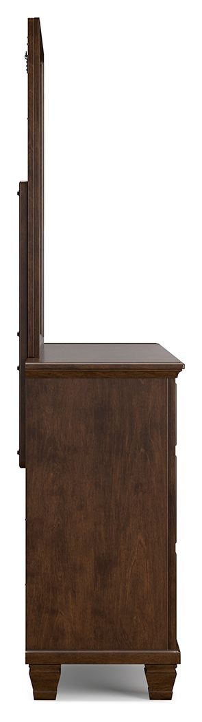 Danabrin - Dresser And Mirror - Brown, alternate view 3 with wood construction