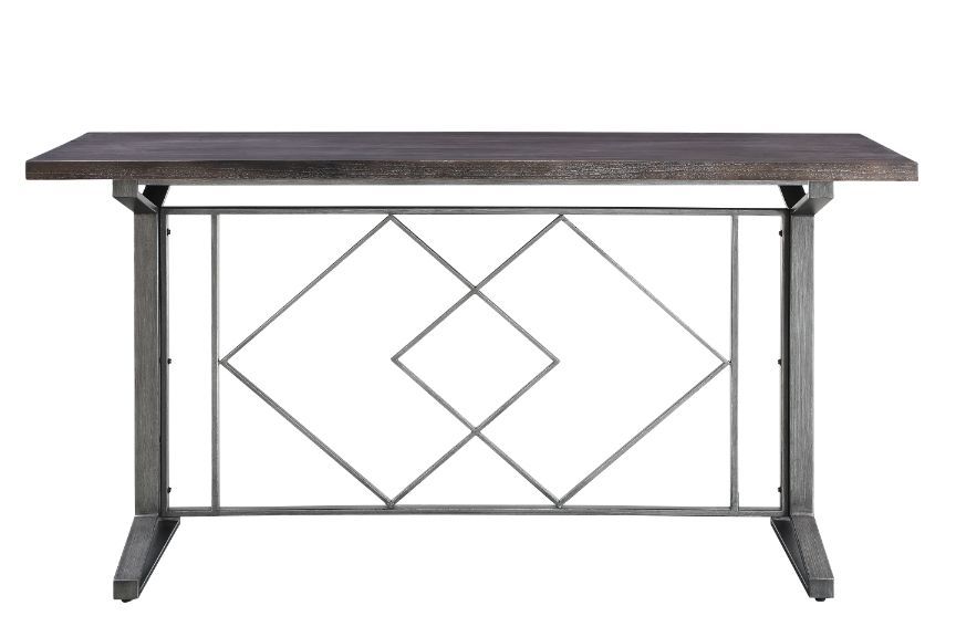 Evangeline - Counter Height Table - Salvaged Brown & Black, alternate view 2 with wood construction