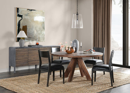 Rodrigo - Round Dining Table - Hickory Brown, alternate view 4 with wood construction