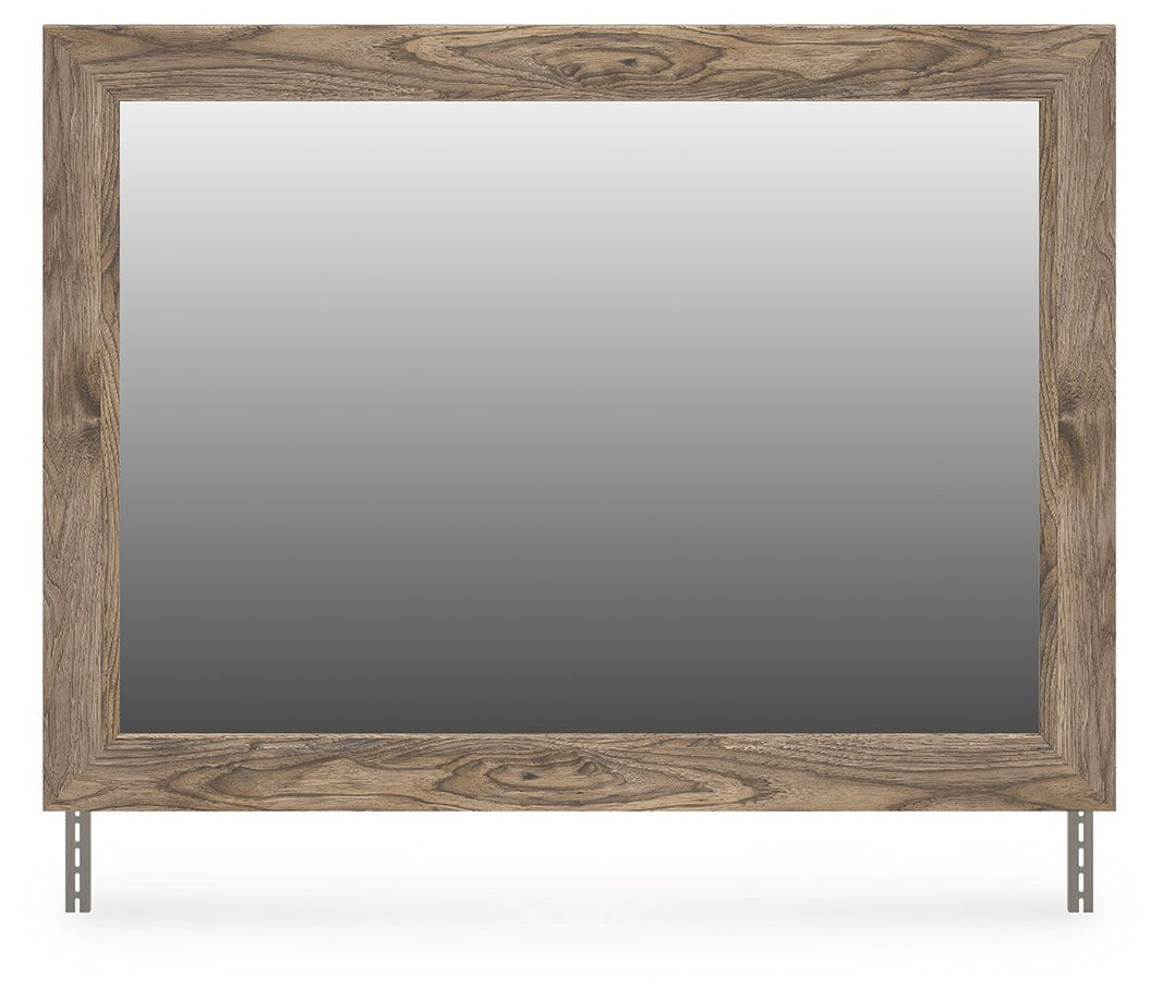 Rusticott - Bedroom Mirror - Brown, product view with engineered wood