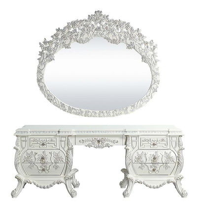 Vanaheim - Vanity Desk - Antique White, alternate view 3 with metal