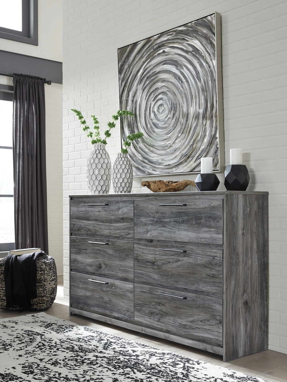 Baystorm - Six Smooth Drawer Dresser, alternate view 6 with wood construction