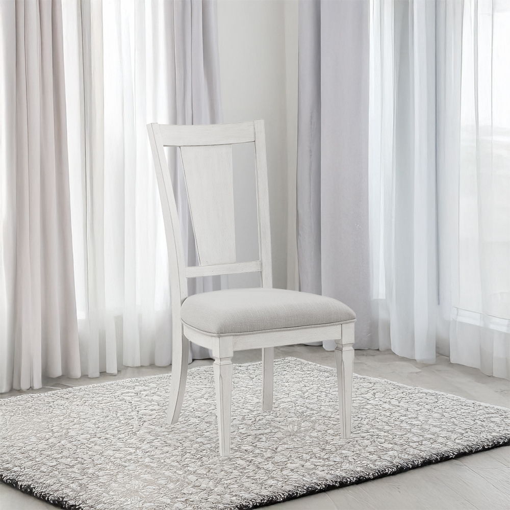 Katia - Side Chair (Set of 2) - Light Gray Linen & Weathered White, alternate view 4 with wood construction