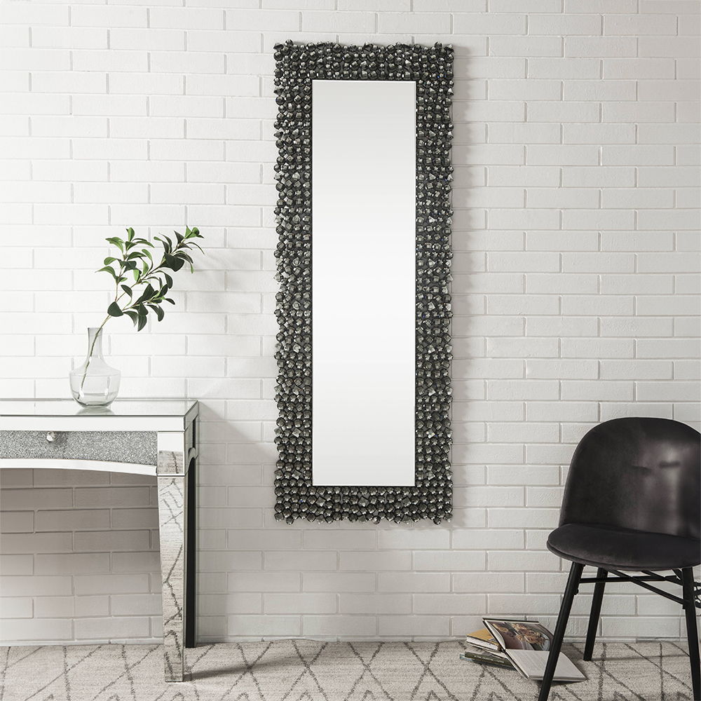 Kachina - 63" Accent Mirror - Mirrored & Faux Gems, alternate view 3 with wood construction