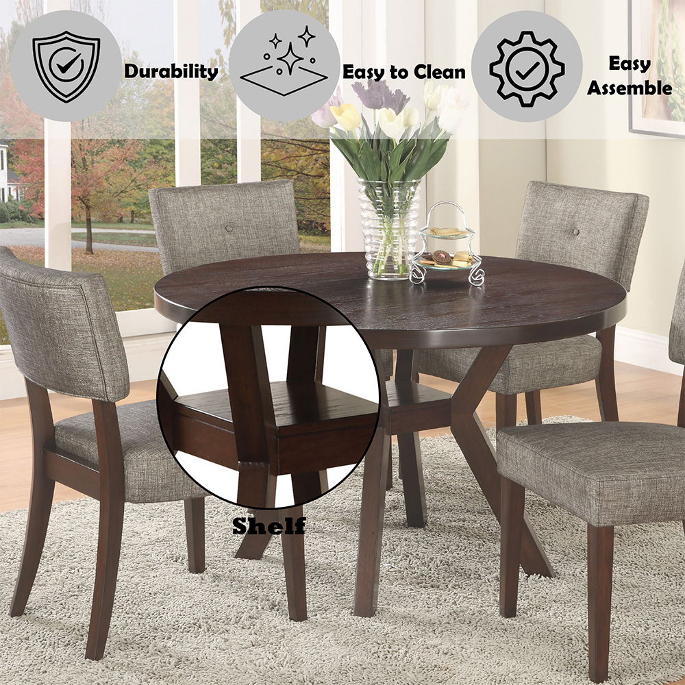 Drake - Dining Table - Espresso, alternate view 2 with engineered wood