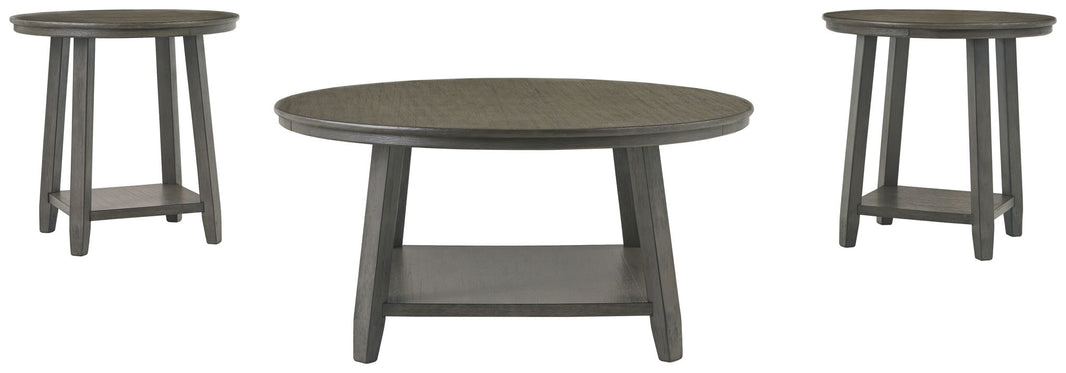 Caitbrook - Occasional Table Set (Set of 3) - Gray, product view with engineered wood