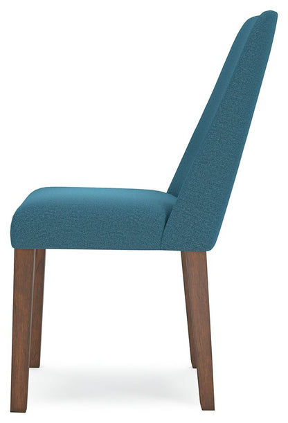 Lyncott - Dining Uph Side Chair (Set of 2) - Blue / Brown, alternate view 4 with polyester fabric
