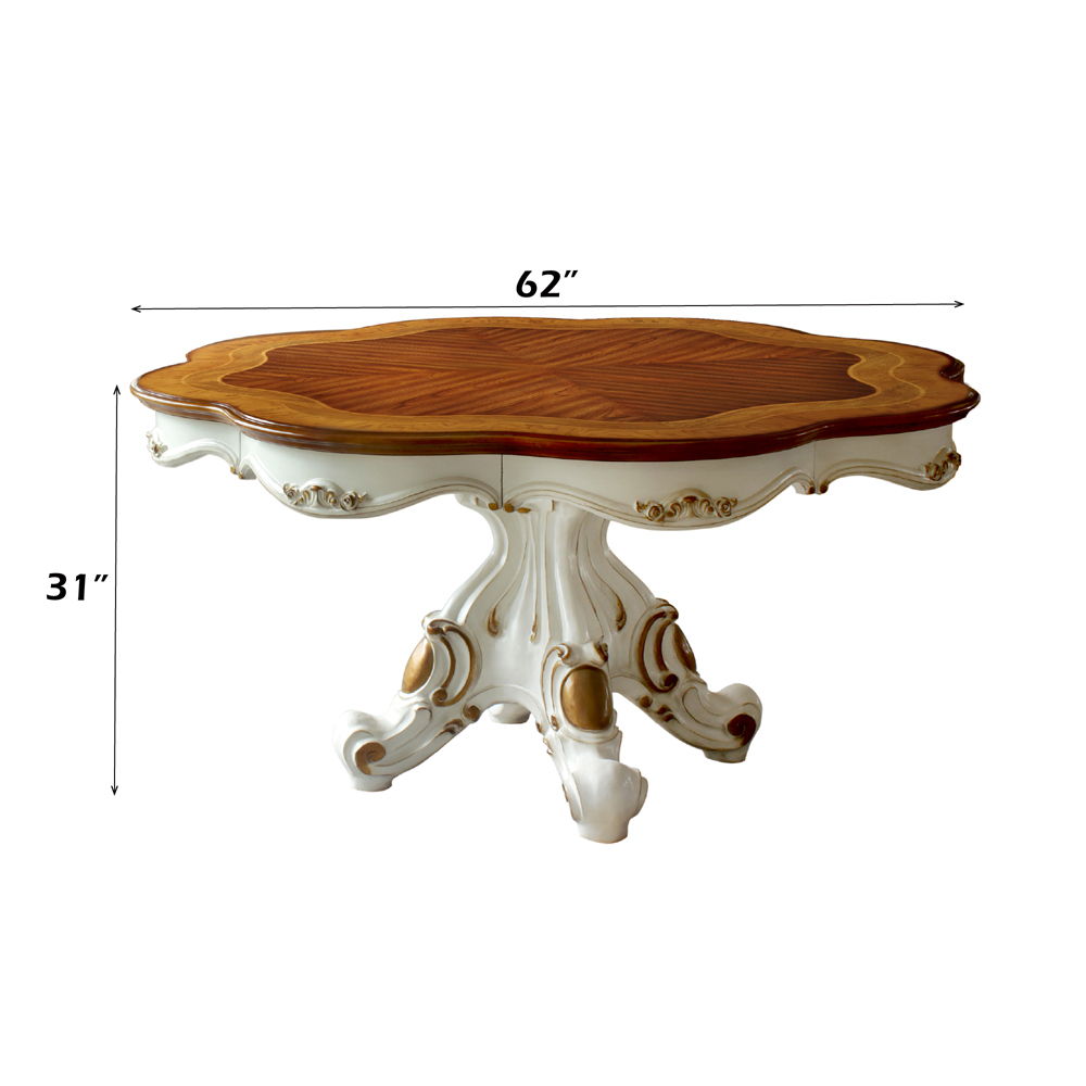 Picardy - Dining Table - Antique Pearl & Cherry Oak, alternate view 2 with wood construction