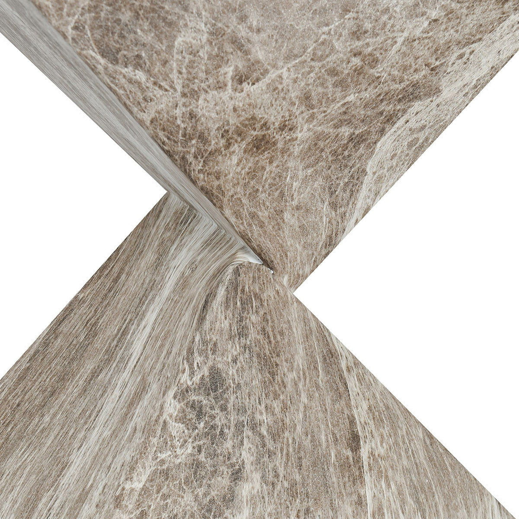 Adler - Outdoor Concrete Accent Table - Brown/Ivory