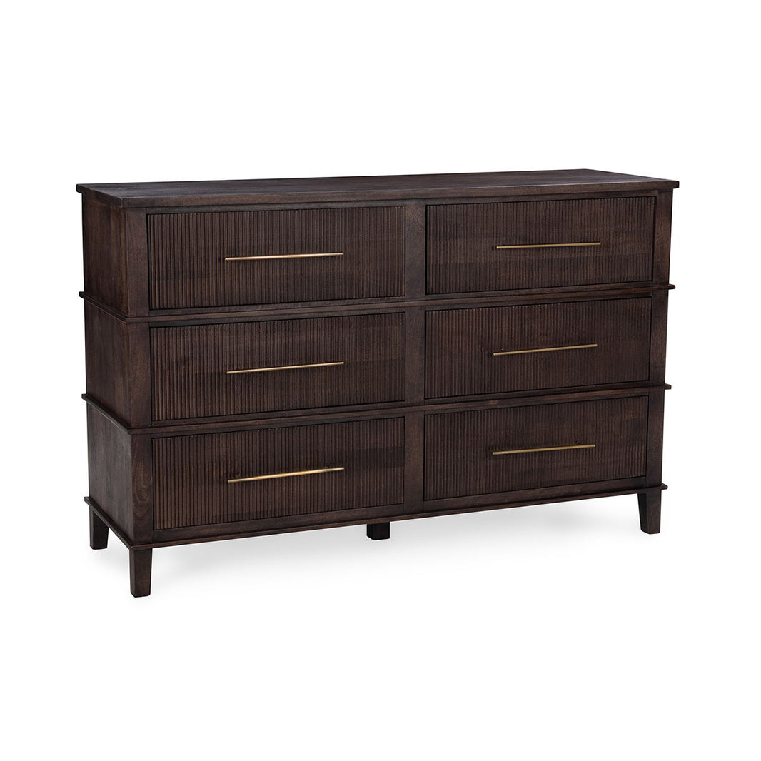 Westlake - 6 Drawers Dresser - Kona Brown, product view with wood construction