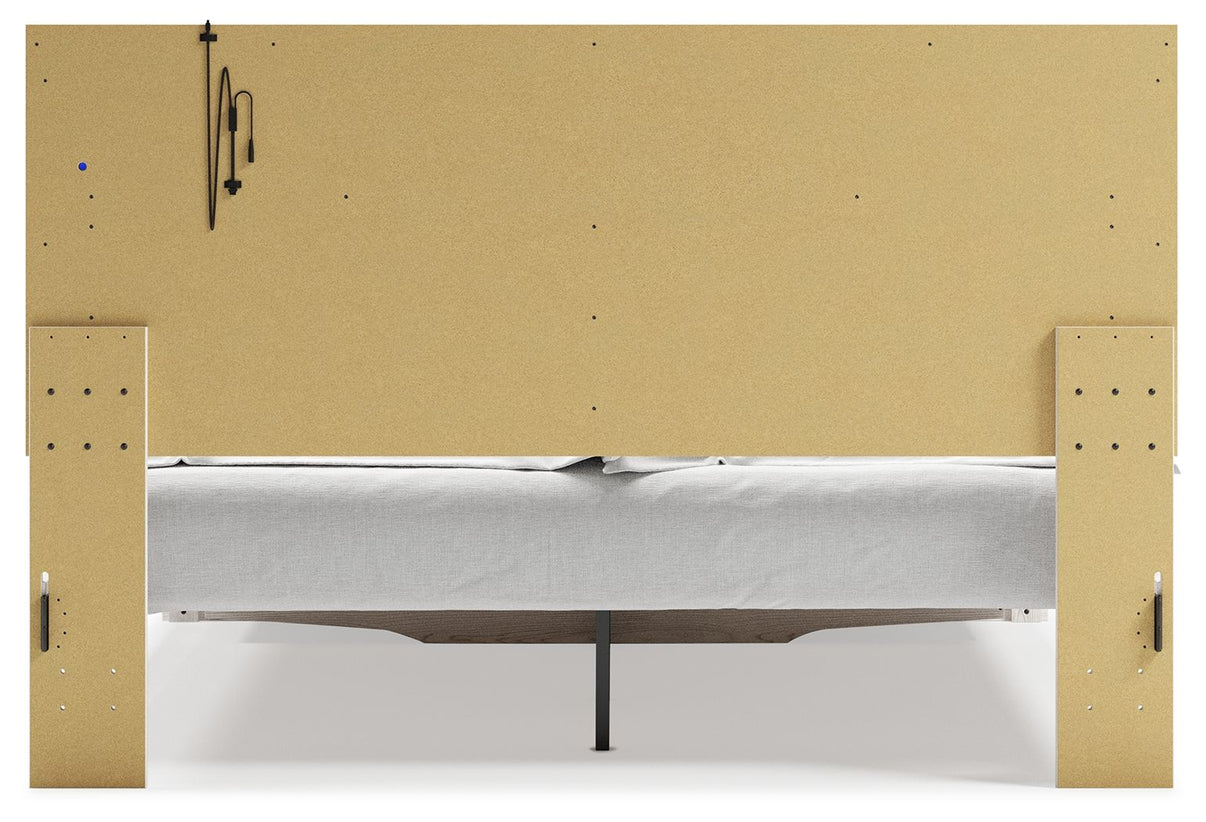 Altyra - King Upholstered Storage Bed - White, alternate view 2 with polyester fabric