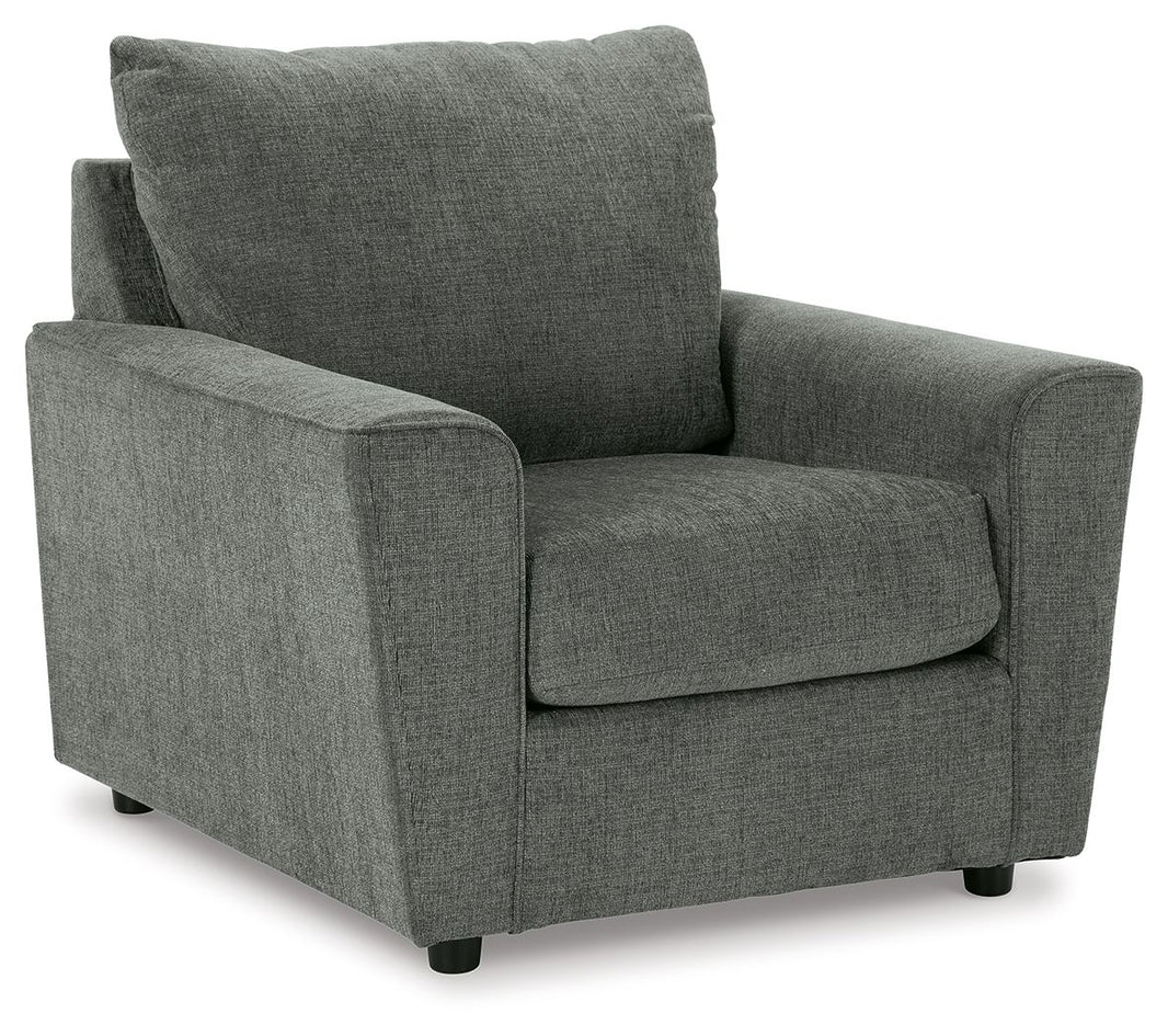 Stairatt - Chair, product view with chenille upholstery