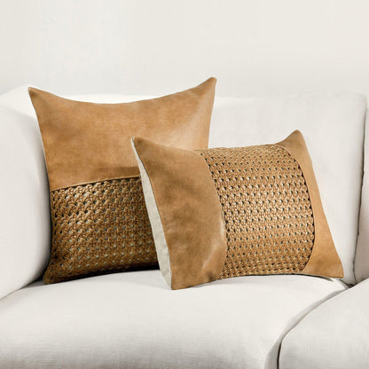 Toscano - Leather Pillow, alternate view 3 with genuine leather