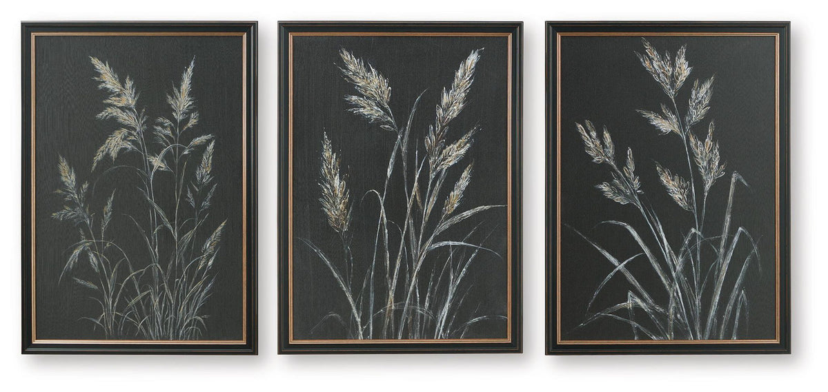 Janisburg Wall Art Set (Set of 3) Black / White / Brown