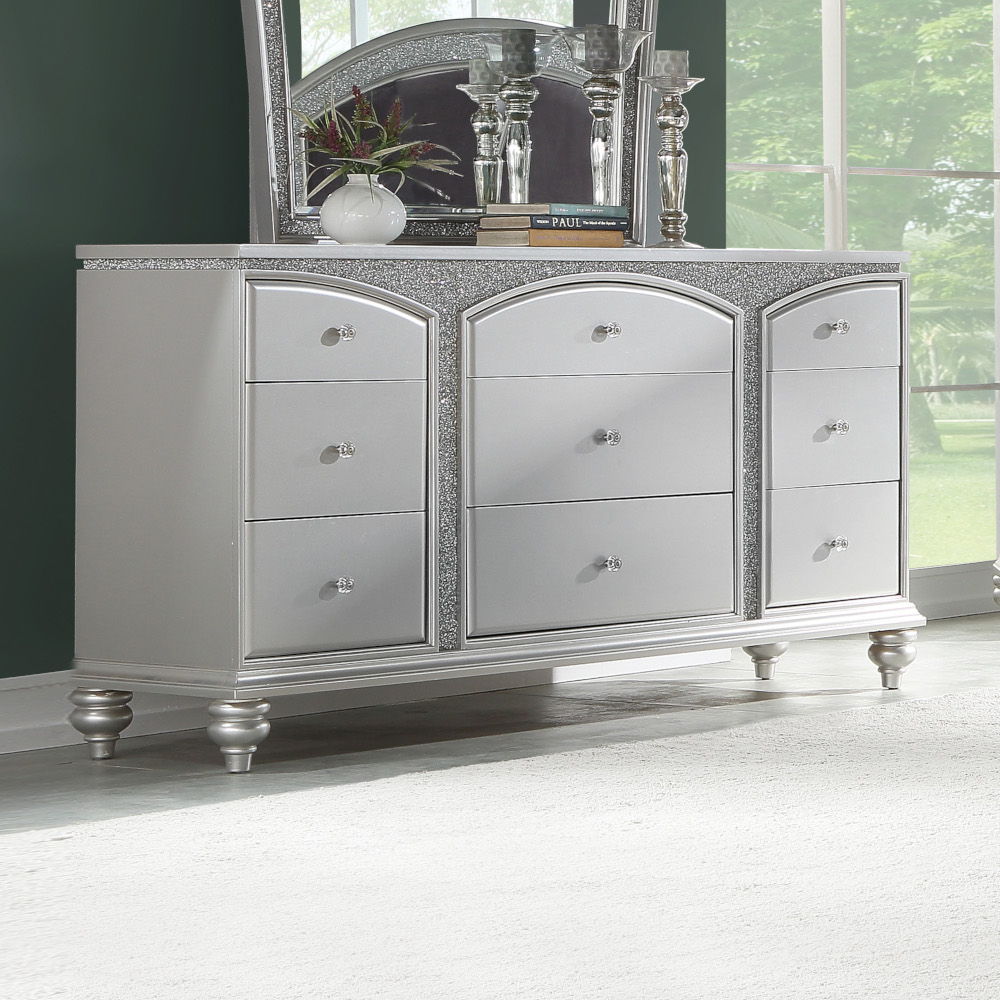 Maverick - Dresser - Platinum, product view with wood construction