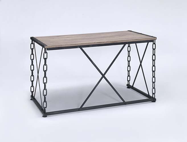 Jodie - Console Table (Same 92248) - Rustic Oak & Antique Black, product view with wood construction
