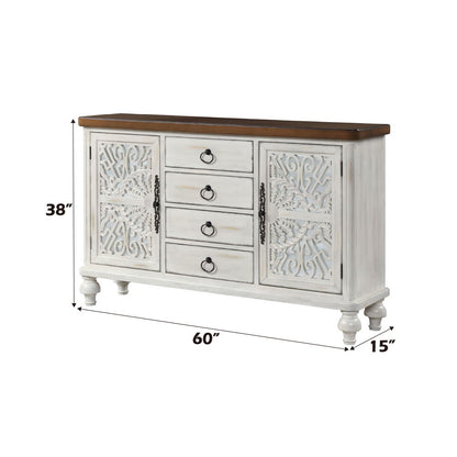 Vermont - Console Cabinet - Antique White, alternate view 2 with wood construction