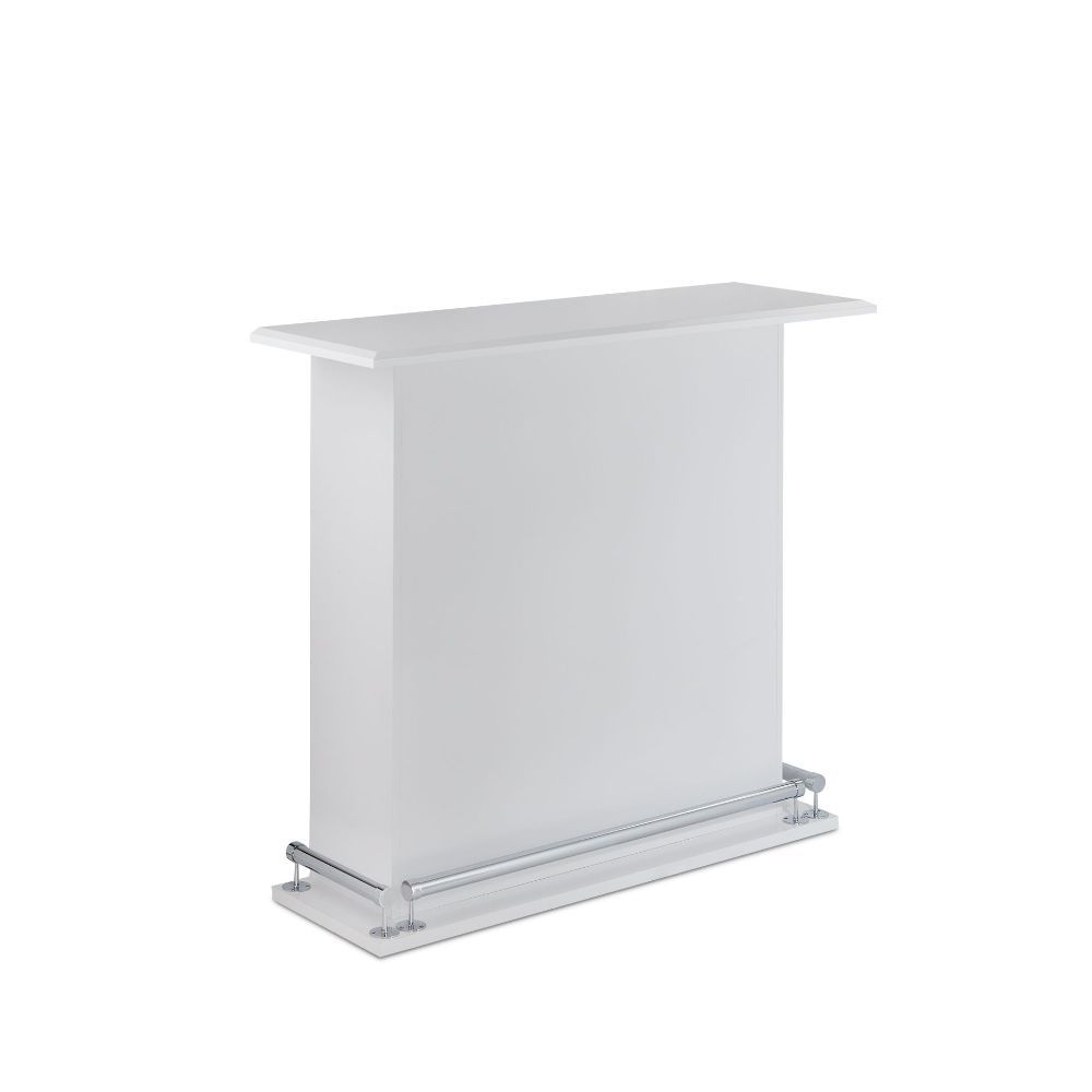 Kite - Bar Table - White High Gloss, product view with wood construction