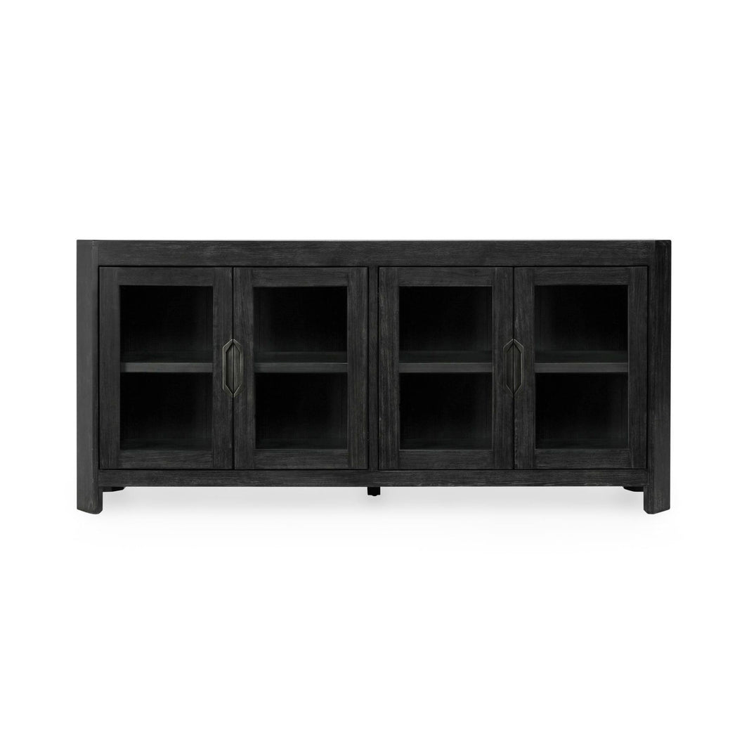 Macarthur - Reclaimed Oak 4 Door Cabinet - Aged Black