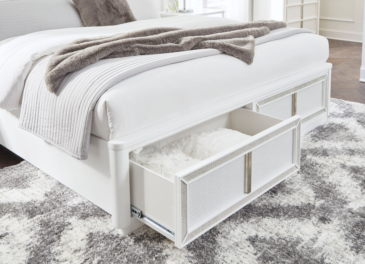 Chalanna - Upholstered Storage Bed, alternate view 5 with faux leather