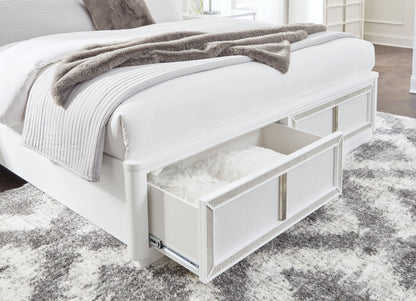 Chalanna - Upholstered Storage Bed, alternate view 5 with faux leather