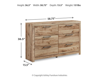 Hyanna - Six Drawer Dresser - Tan Brown, alternate view 3 with linen fabric