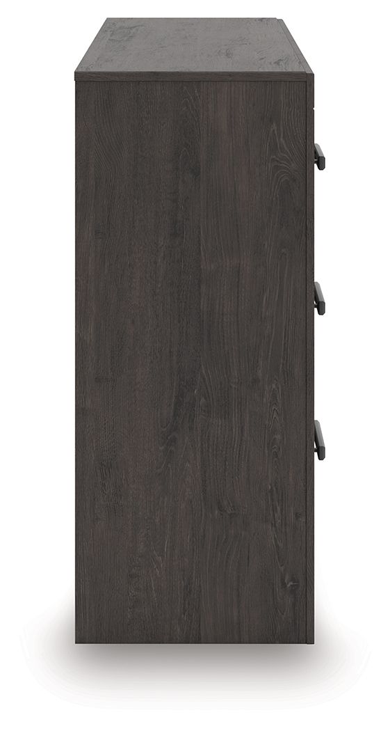 Prendonea - Six Drawer Dresser - Charcoal, alternate view 2 with linen fabric