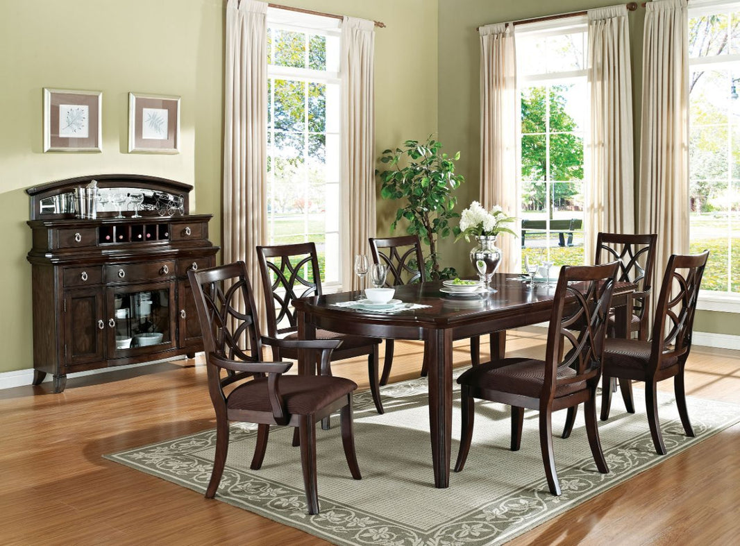 Keenan - Dining Table - Dark Walnut, product view with wood construction