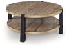 Ridgester - Round Table, alternate view 2 with wood construction