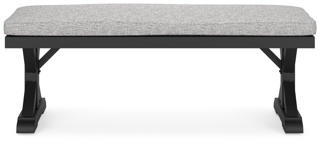Beachcroft - Bench With Cushion - Black / Light Gray