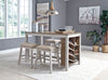 Skempton - Rectangular Counter Table With Storage Set, product view with wood construction