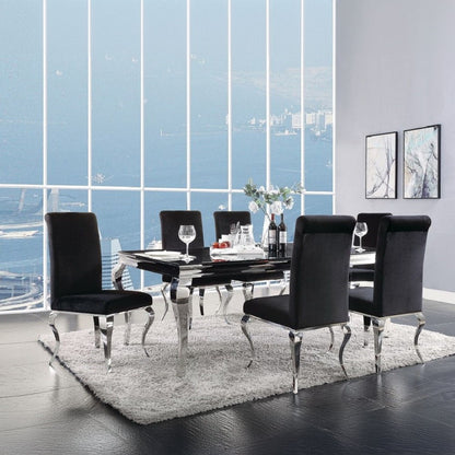 Fabiola - Side Chair (Set of 2) - Black Fabric & Stainless Steel, alternate view 4 with wood construction