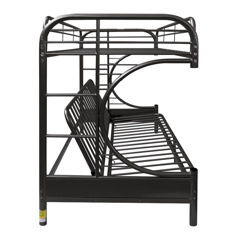 Eclipse Twin Long/Queen Futon Bunk Bed Black, gallery image 2