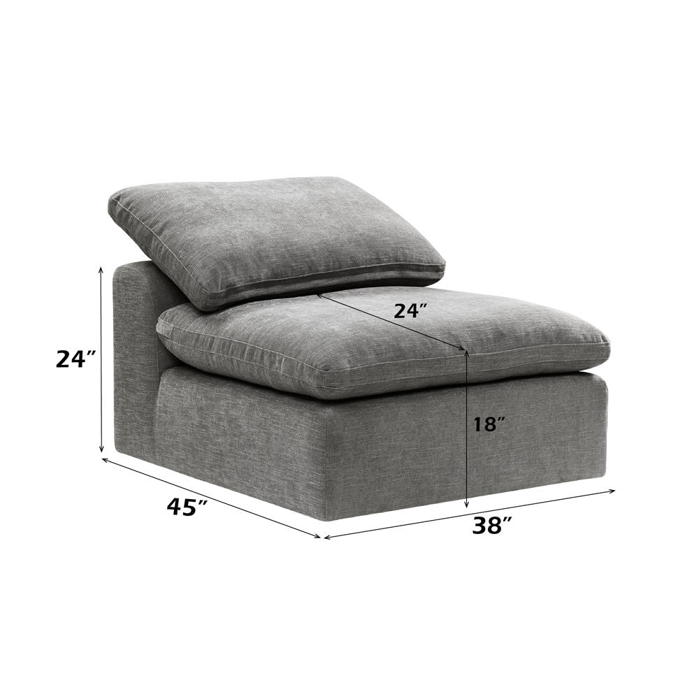 Naveen - Armless Chair, alternate view 6 with linen fabric