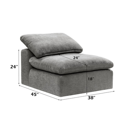 Naveen - Armless Chair, alternate view 6 with linen fabric