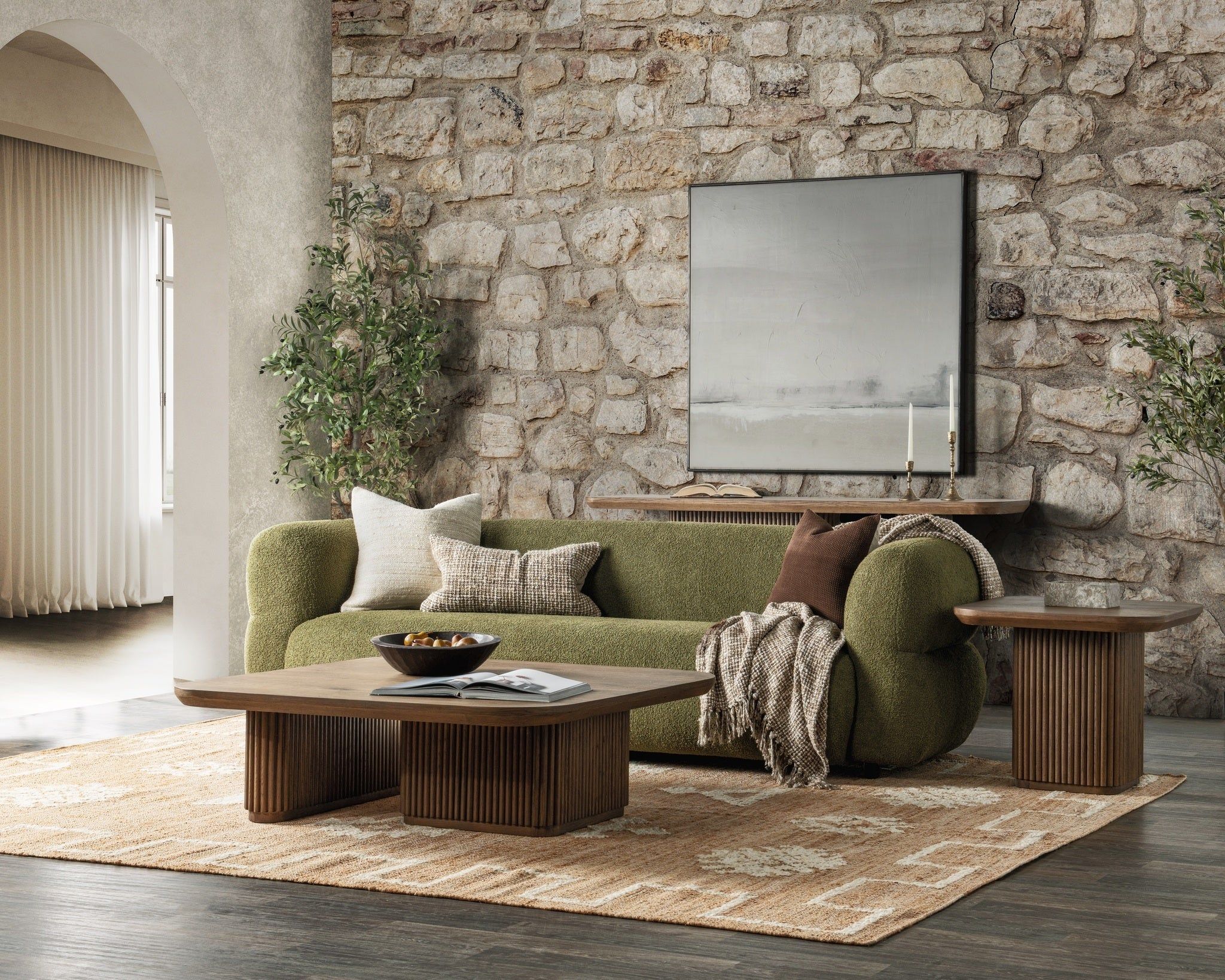 Vander - Solid Wood Square Coffee Table, alternate view 3